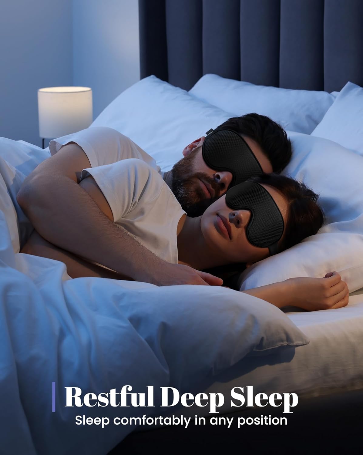 Sleep Mask for Men Women: Blackout Eye Masks for Sleep - 3D Breathable Soft Comfortable Eye Mask for Travel - Adjustable Light Blocking Night Masks for Sleeping