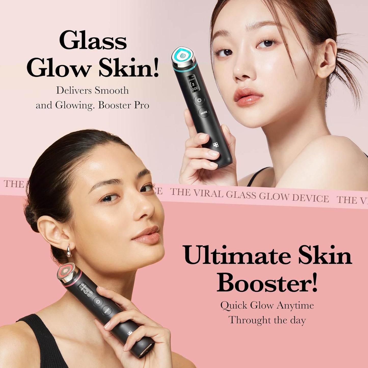 Age-R Booster Pro | 6-in-1 Real Glass Glow Beauty Massager | Looking Glass Skin | Korean Skin Care